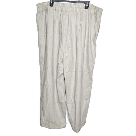 Madewell Plus Breezewoven Pull-On High-Rise Straight Pants White Size 2X - Picture 2 of 6